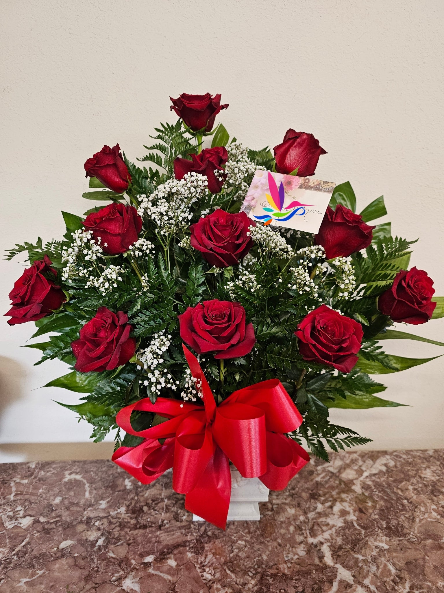 Rose funeral basket