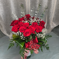 Paradise Rose bouquet in vase