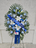 6' Roses and lilies standing spray