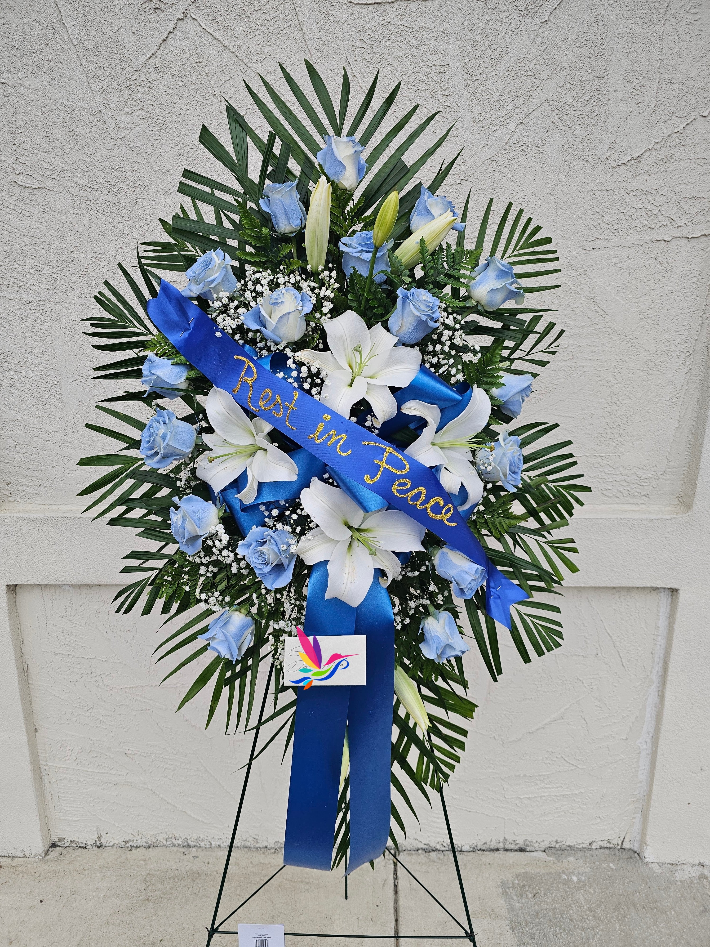 6' Roses and lilies standing spray