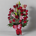 "Princess" Roses and lilies floral in vase
